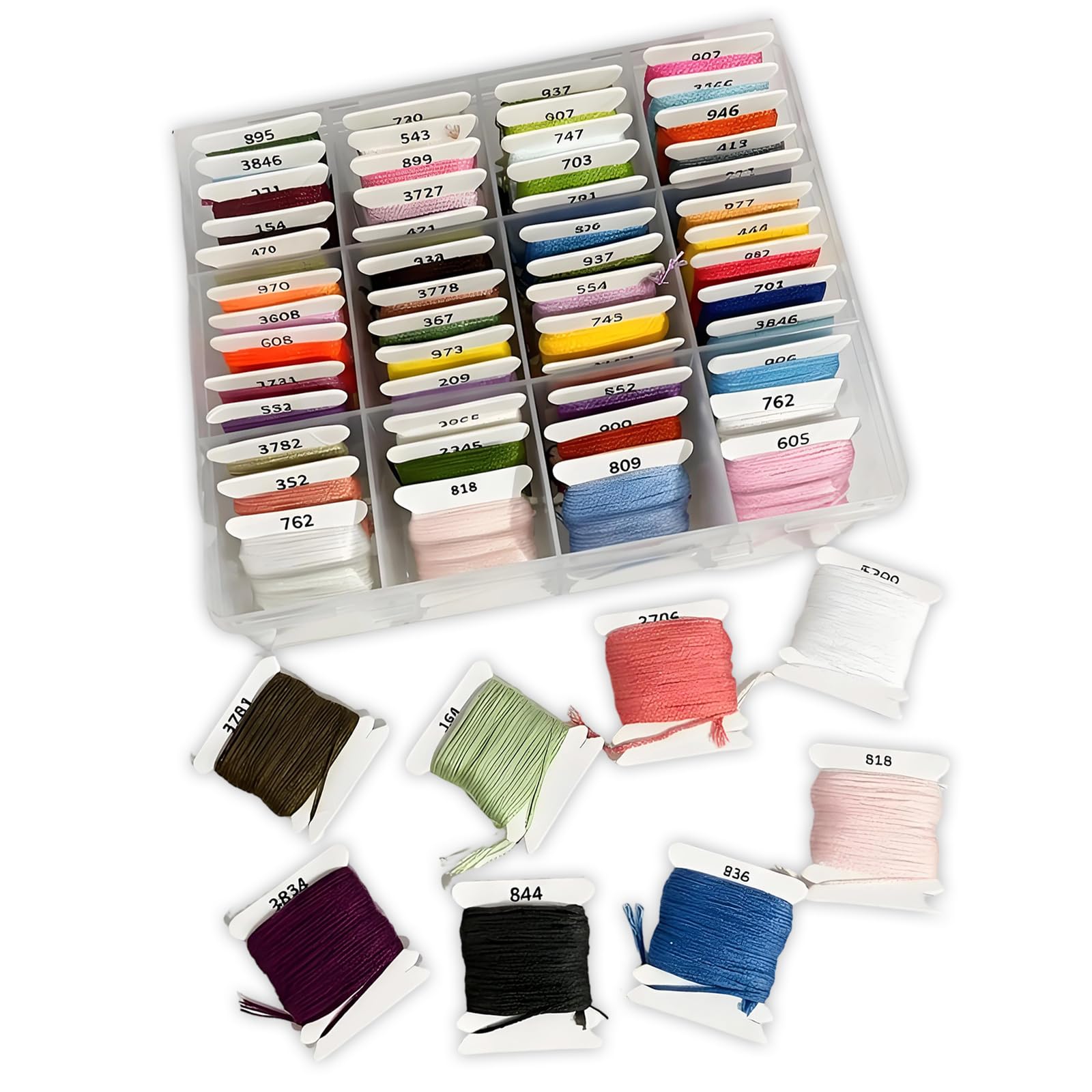 Yjcnelcr 60 Color Polyester Embroidery Thread Set for Crosses Stitching Sewing and Craft Projects Permanent Polyster Thread