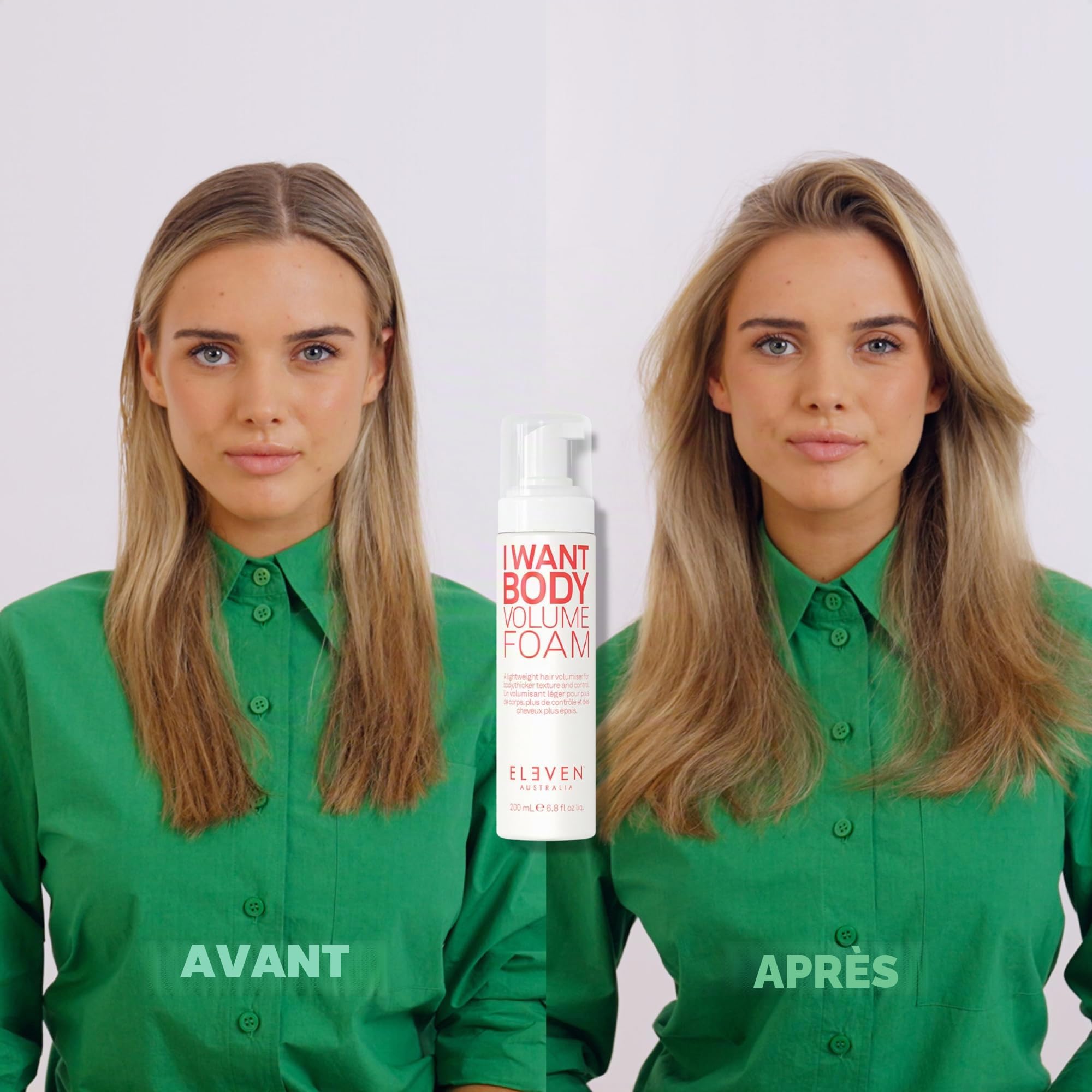 ELEVEN AUSTRALIA I Want Body Volume Foam - Mousse légère pour le coiffage, pour femmes et hommes, apporte volume, soulèvement et texture, idéal pour les cheveux fins à moyens - 200 ml