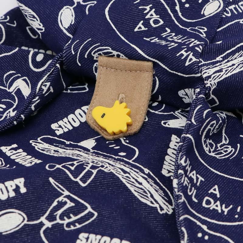 ペットパラダイス 犬 服 冬 デニム 風 パーカー トップス スヌーピー リード通し穴 秋冬 参考 DSS 小さいダックス (～3.