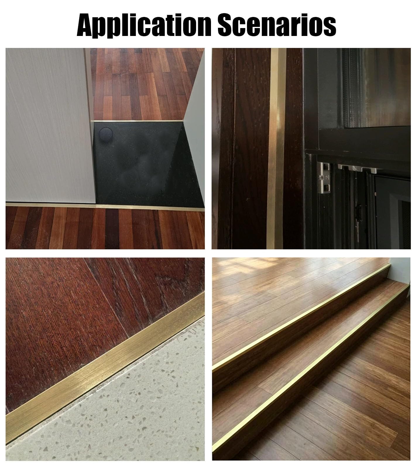 Profilo di Transizione Pavimento Profilo di Giunzione per Soglia Tra Legno | Profilo a L per Bordi di Gradini e Protezione Spigoli per Pavimenti in Vinile; Confezione da 1, 2, 3, 4 o 5 Pezzi(2Pack)