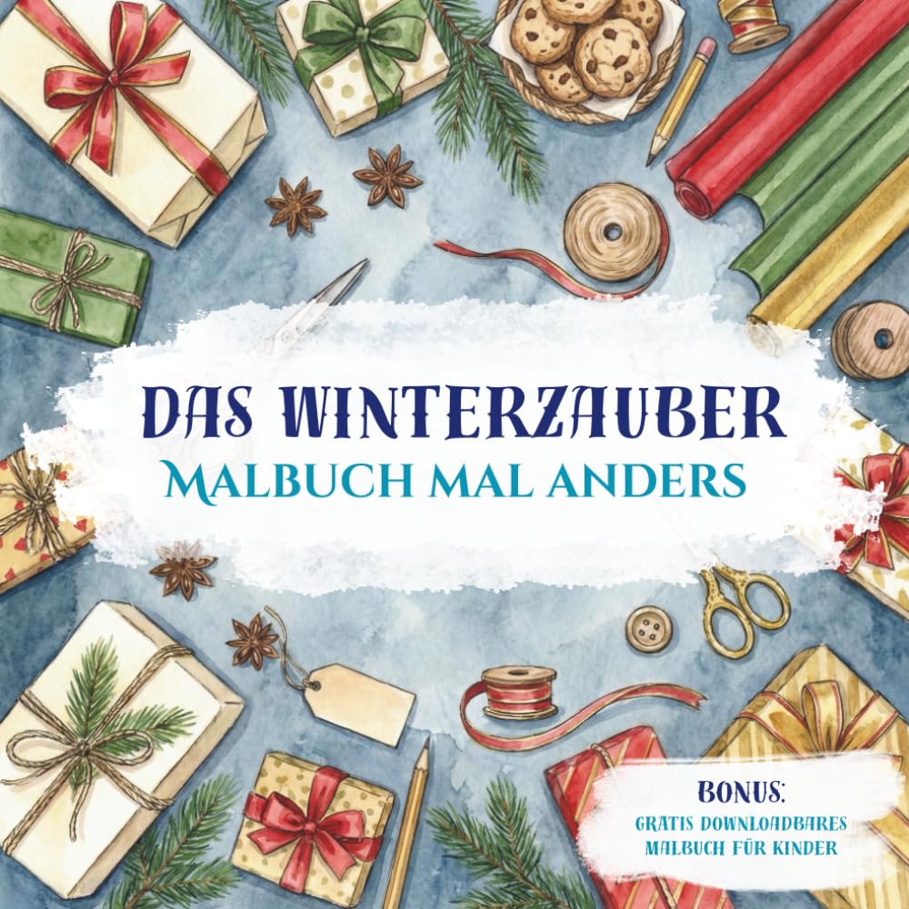 Das Winterzauber Linien-Malbuch: Bringe das Licht in die bunten Winterwelten | Kreative Entspannung durch inversives Zeichnen | Kinder ab 10 Jahren ... | Mit gratis Bonus-Seiten zum Ausdrucken