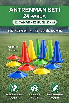 Leyaton 24 Par a Antrenman Seti, 12 Antrenman Hunisi 12 Antrenman  ana , 23 cm,  ok Renkli