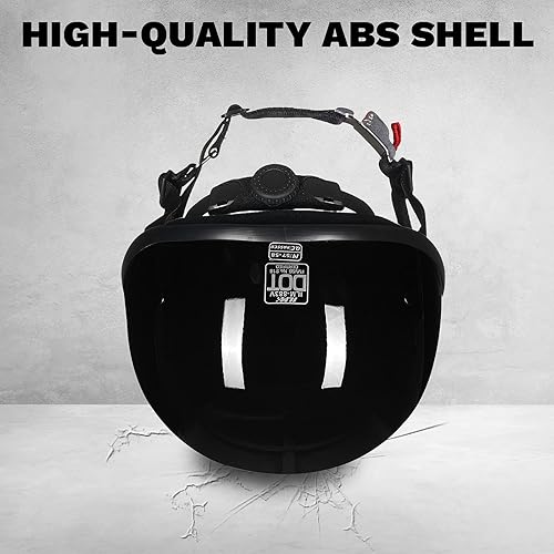 Miniatura 4 de ILM Motorcycle Half Helmet with Sunshield Quick Release Strap Half Face Fit for Cruiser Scooter DOT Approved 883V