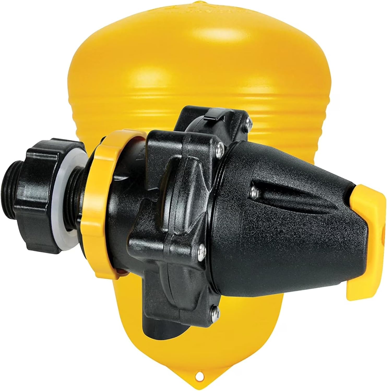 Jobe Valves J-MFV0075DLT 82026 Megaflow Valve 3/4", Yellow/Black – High Flow Float Valve for Livestock Water Troughs, Up to 90 GPM, Underwater Mount, GF Nylon Construction
