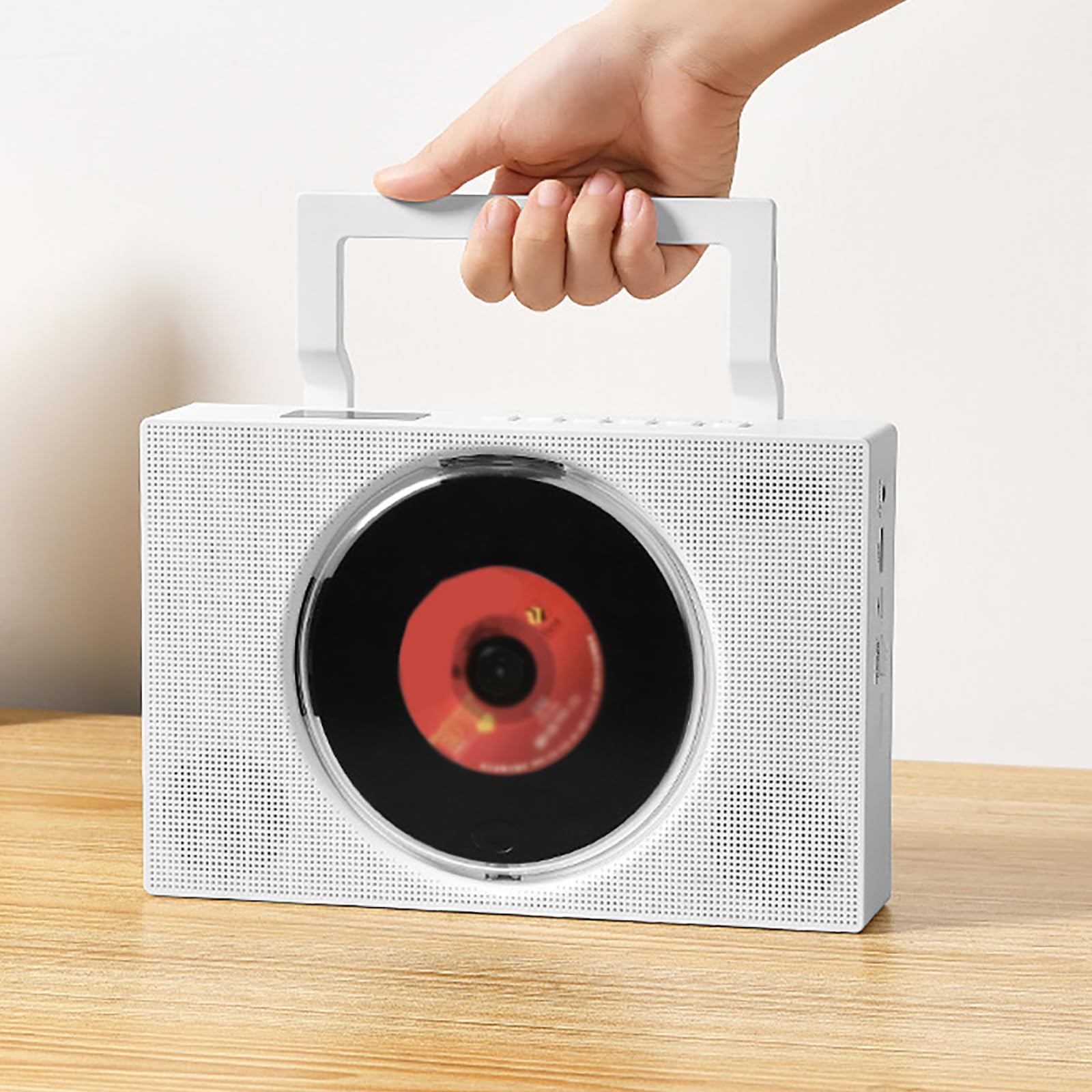 Reproductor De CD Portátil, Reproductor De CD Decorativo con Control Remoto, Transmisión Bidireccional, CD, CD-R, CD-RW, MP3, WMA, Altavoces: 2 De 45 Mm, Recargable, para El Hogar Y Viajes