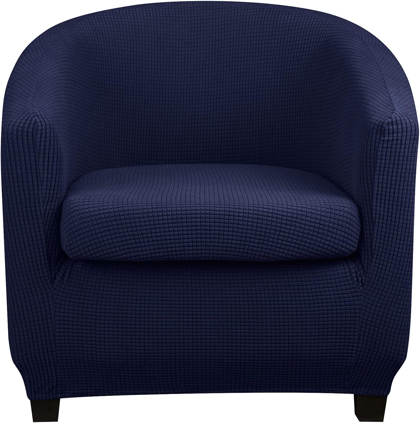 Lellen Club Chair Slipcover with Seat Cushion Cover Round Tub Chair Covers Slipcover Armchair Sofa Covers Barrel Chair Couch Cover Armchair Protector Covers Furniture Protector for Sofa（Navy Suit ）