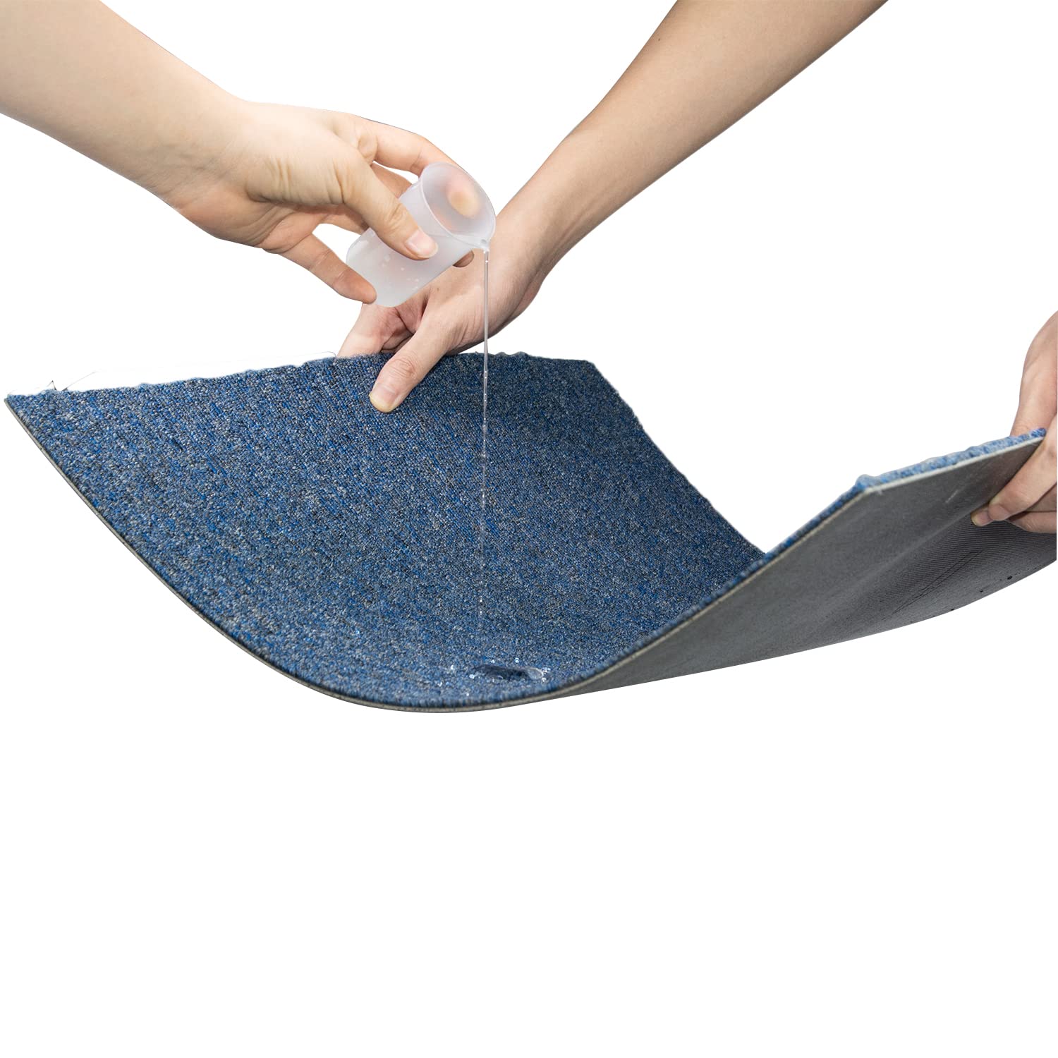 uyoyous Lot de 20 carreaux de sol commerciaux avec envers en PVC antidérapants et résistants à l'humidité pour une utilisation résidentielle et commerciale Bleu 50,8 x 50,8 cm