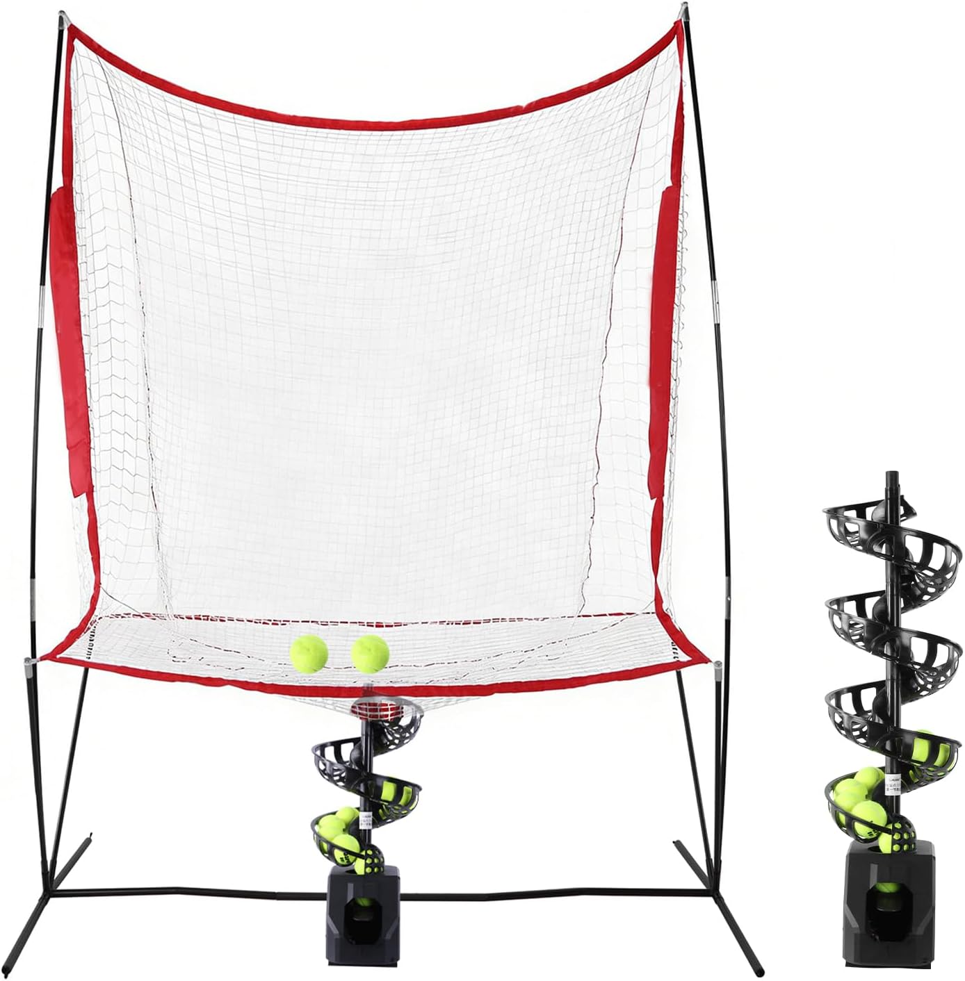 Tennis Ball Machine with 10 Pickleballs Portable Baseball Pitching Machine 5 Adjustable Angles 2 Power Level for All-Levels Ages Beginners Coaches