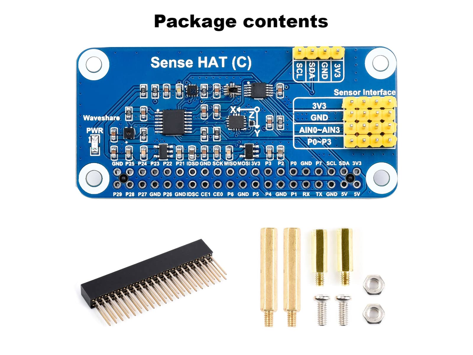 Waveshare Sense HAT Für Raspberry Pi - Sensor Board Mit Beschleunigungsmesser