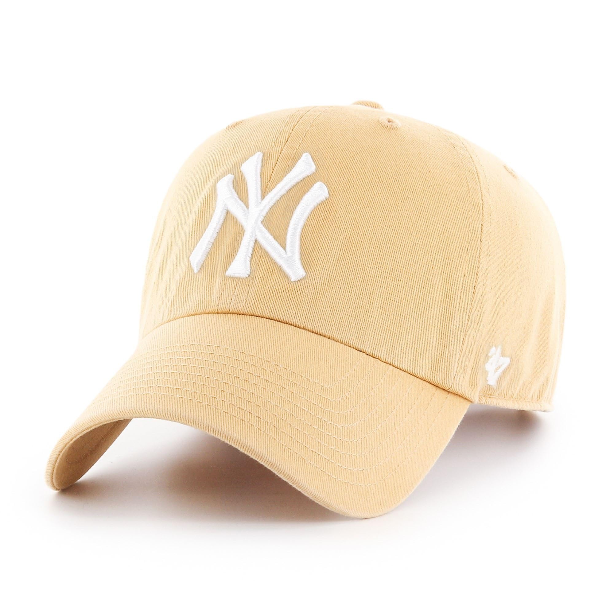 47Brand Unisex Beige New York Yankees Baseball Cap Mlb Clean Up