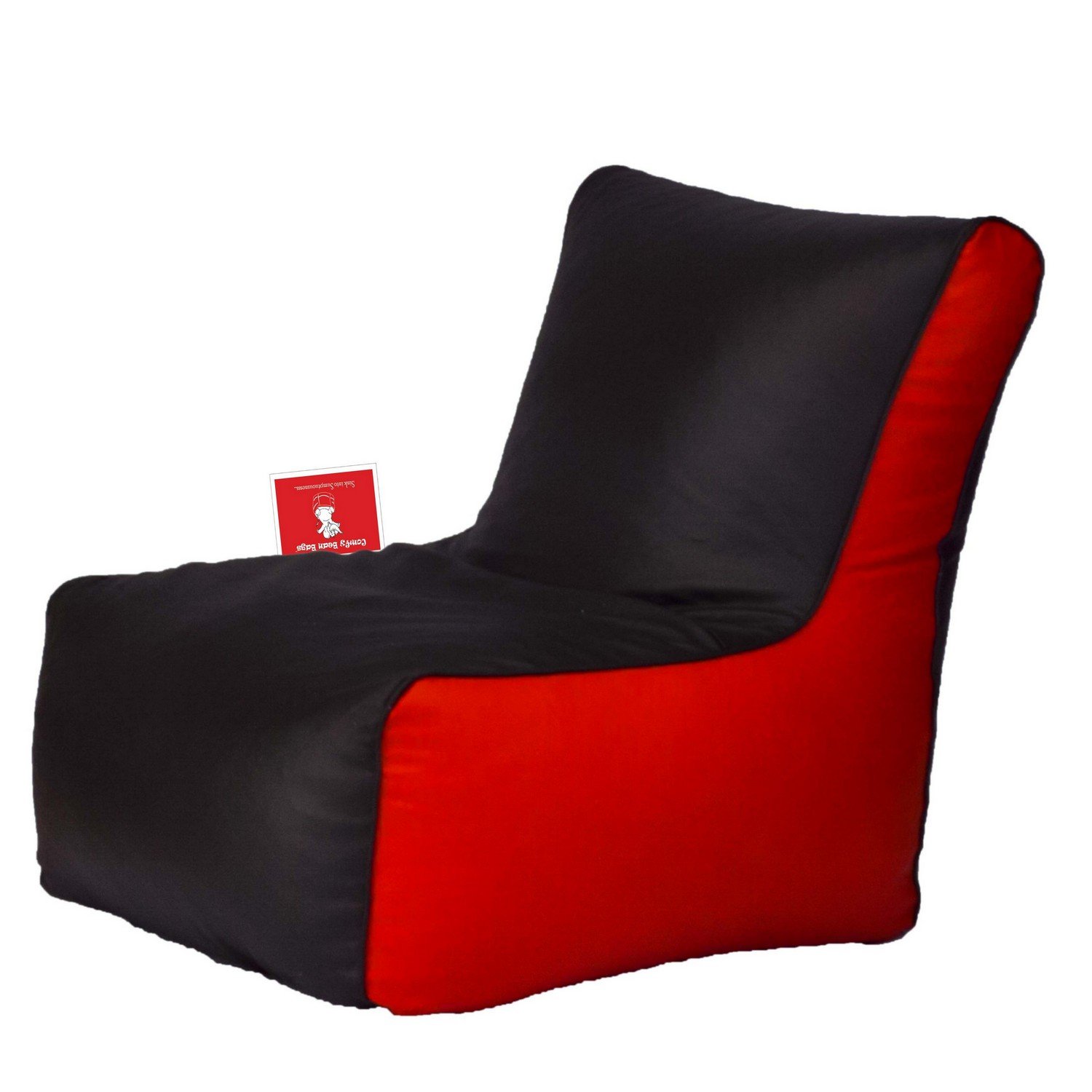 Comfy Bean Chair - Size Xl - Filled with Bean Filler (Black & Red)