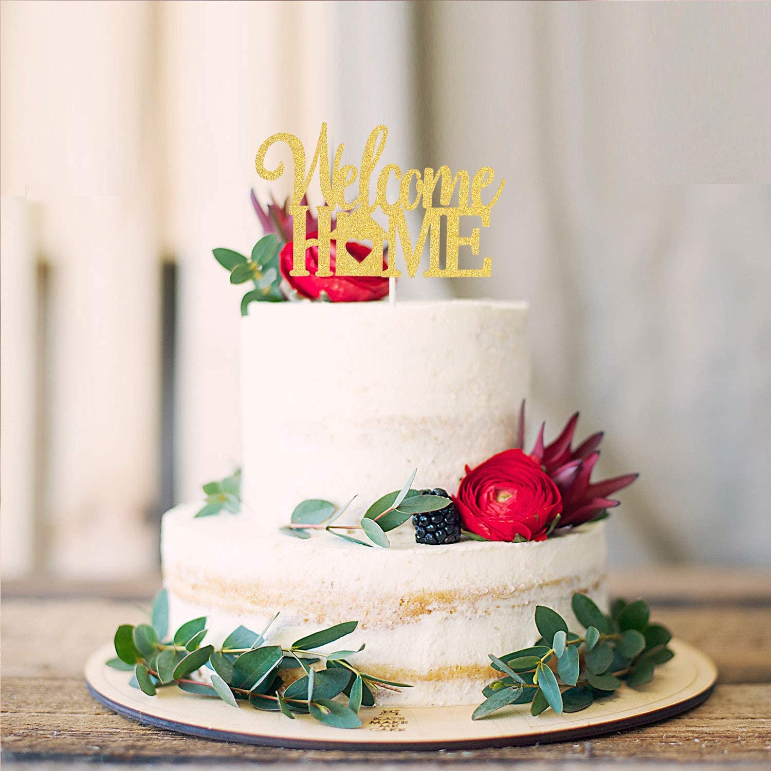 Festiko®Welcome Home Cake Topper for New House,Home Sweet Home Cake Decor Housewarming Party Decoration 2