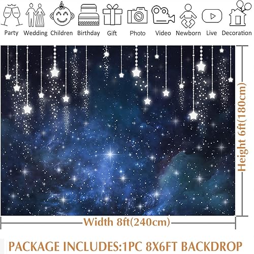 Miniatura 10 de Avezano Telones de fondo de cielo nocturno estrellado bajo las estrellas, fondo de fiesta de graduación, universo, tema espacial, telón de fondo