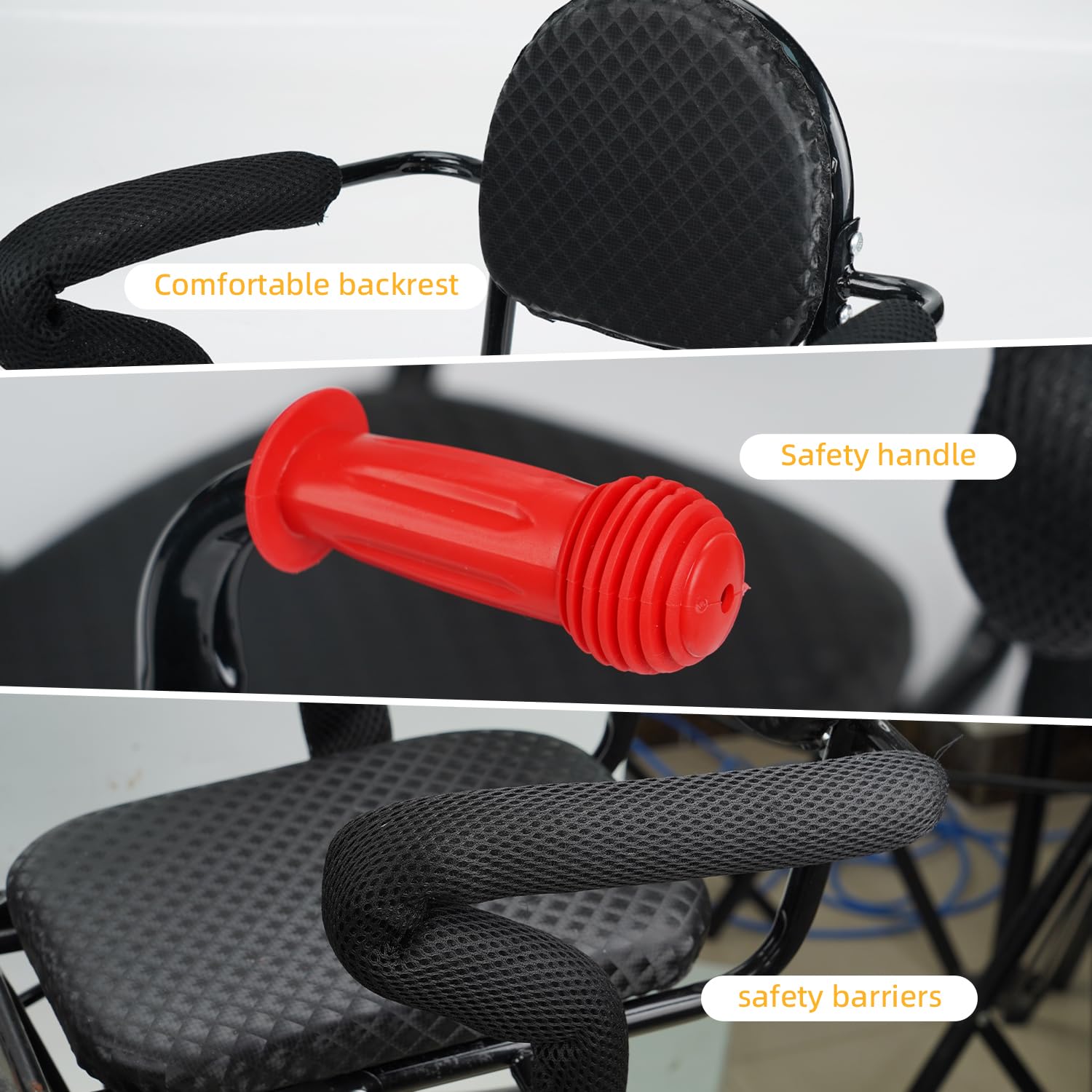 DHQCQL Asiento De Bicicleta Para Niños Trasero, En Forma De U, Asiento Infantil Con Cinturón De Seguridad, Asiento Infantil Para Bicicleta De Montaña