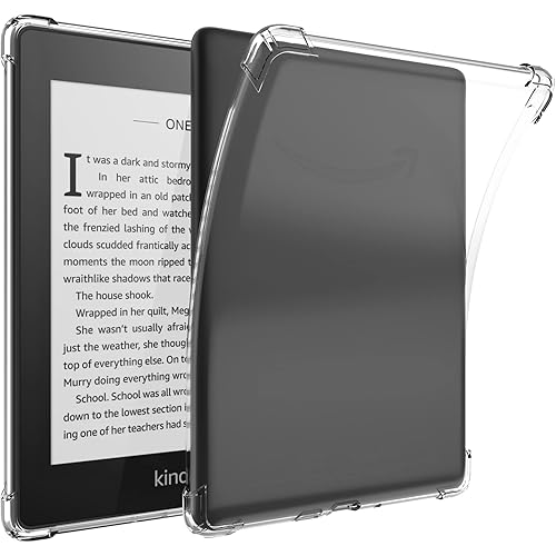 Clear Case Compatible for 6.8" Kindle Paperwhite 11th Generation 2021 and Paperwhite Signature Edition,Thin Slim Lightweight Scratch Proof Silicone Rubber TPU Cover (Transparent)