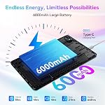 Tablette 10 Inch, Android 16 Comprimé avec Gemini AI,12GB RAM + 128GB ROM + 2TB Élargissable, 120Hz HD Affichage, 6000mAh avec charge rapide, 5G WiFi, GPS, 2-Year Garantie du fabricant