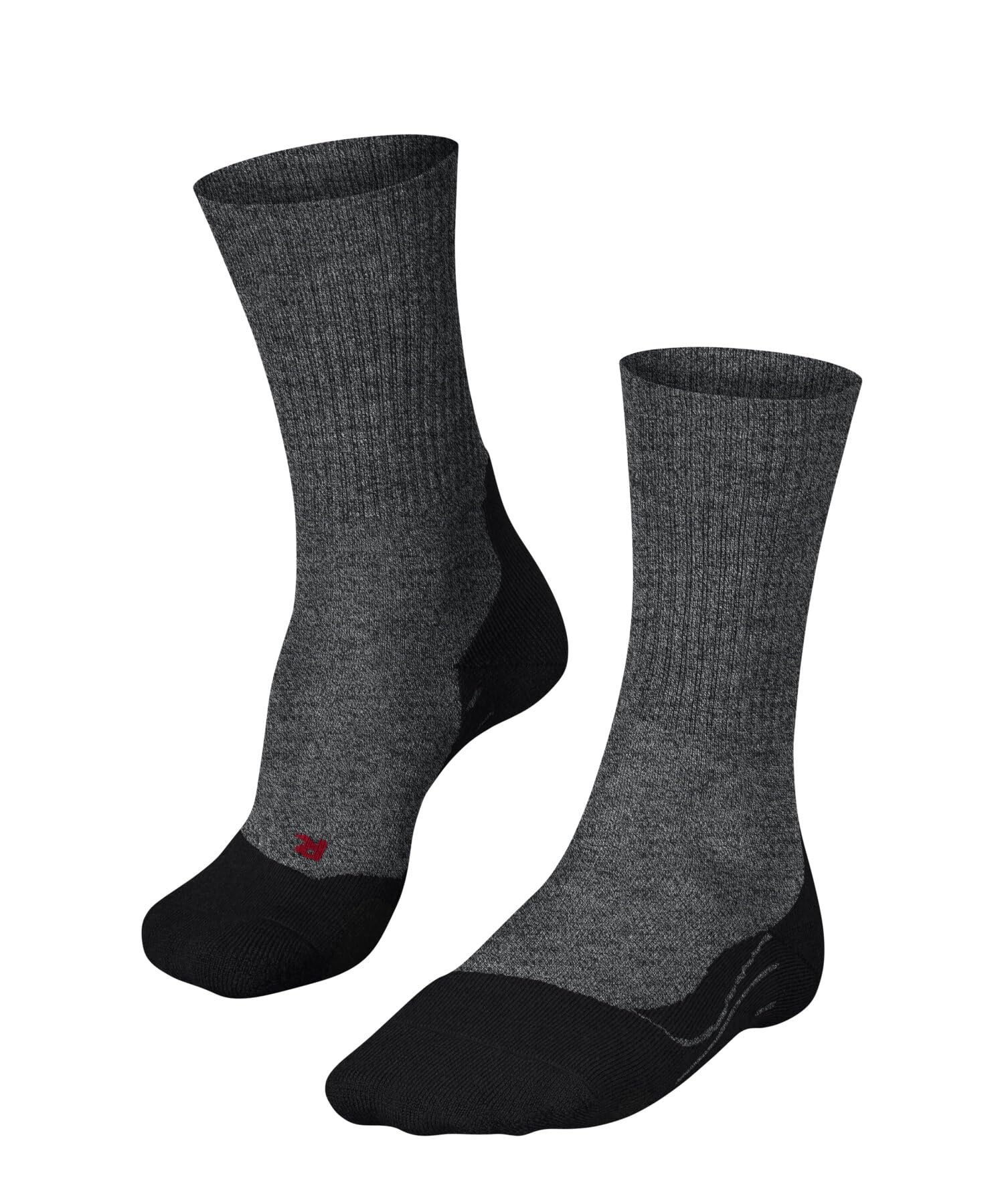 FALKE Women's TK2 Explore Wool W So Breathable Thick Anti-Blister 1 Pair Hiking Socks, Grey Melange 3020, 4-5