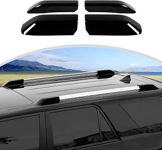 CheroCar for 4Runner Roof Cargo Rack Rail End Cover Shell Cap Trim External Accessory for 2010-2023 Toyota 4Runner Black