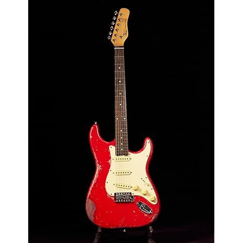 Relic Electric Guitar,Roasted Maple Neck and Rosewood fingerboard,Bone Nut,6-String Relic Guitar,Professional/Full Size/Electric Guitars for Adults.