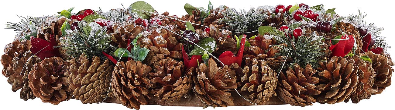 infactory Kranz: Advents- und Weihnachtskranz mit LED-Beleuchtung, rot/grün, Ø 44 cm (LED Adventskranz, Türkranz Weihnachten, außen)
