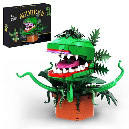 Millionspring Audrey The II Piranha Plant Flower Building Kit Toys, Horrors Shop Cannibal with Openable Mouth Collectible Gift for Tv Fans Friends Birthday Christmas Halloween(457pcs)