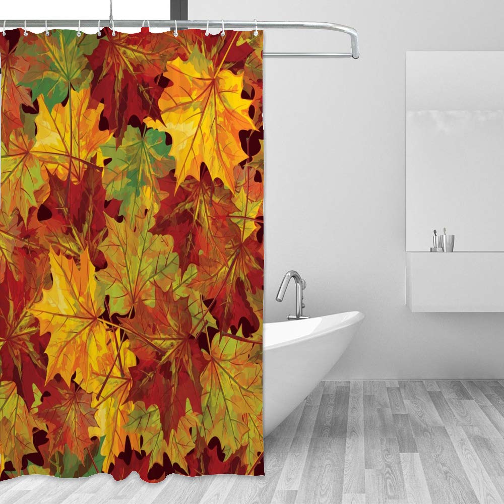 Rideau de douche imperméable anti-éclaboussures en tissu polyester imprimé