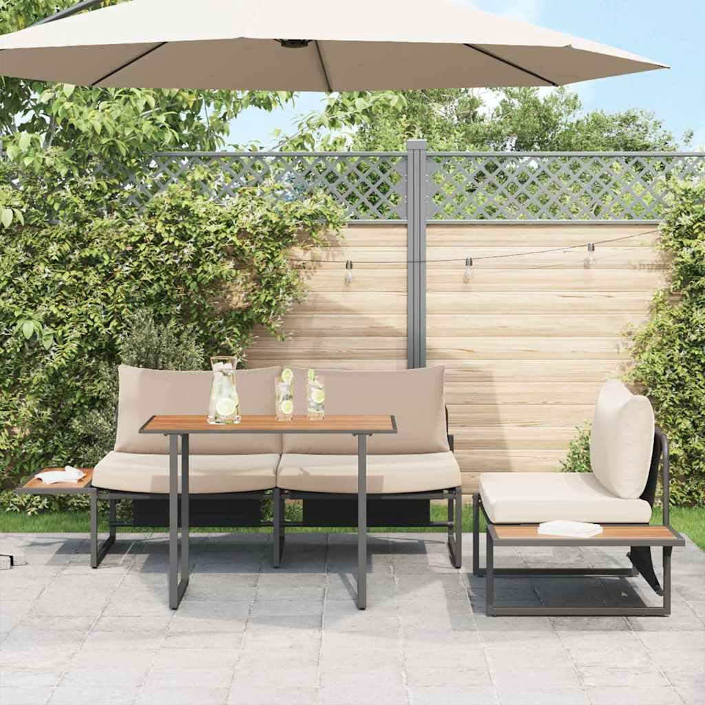 Tavolo da Giardino Marrone in Legno e Acciaio 100x55x70 cm | Ideale per pranzi all'aperto sul terrazzo, questo arredo offre un piano spazioso e una struttura stabile.