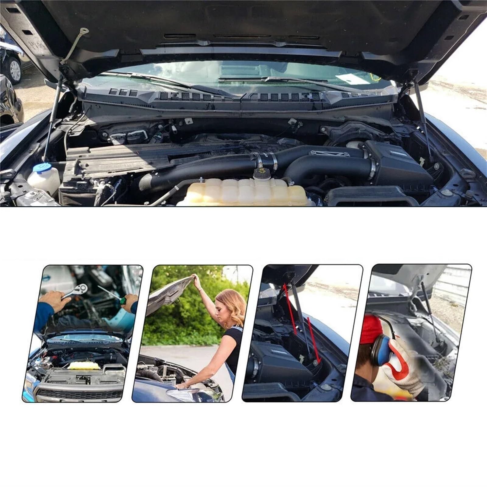 Ammortizzatore idraulico Refit Cofano Ammortizzatore A Gas Ascensore Barre Sostegno Auto per Copertura Del Motore Supporto per VW T5 TransporterCaravelle