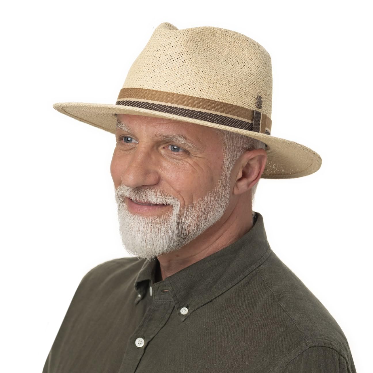Mayser Sombrero Panamá Andrew Farmer Zechbauer Hombre - Made in The EU Sombreros de Paja Verano con Banda Grosgrain Primavera/Verano