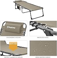Vista 3 de KingCamp Folding Outdoor Chaise Lounge