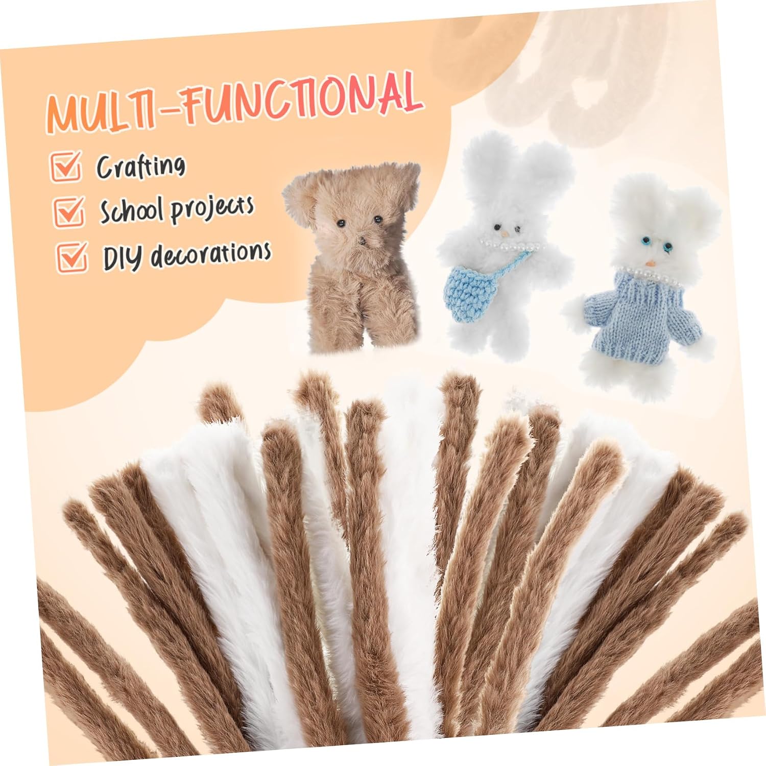 10pcs Soft Chenille Stems for Crafting Fuzzy Pipe Cleaners for Halloween Projects Easy to Use and for and Crafts
