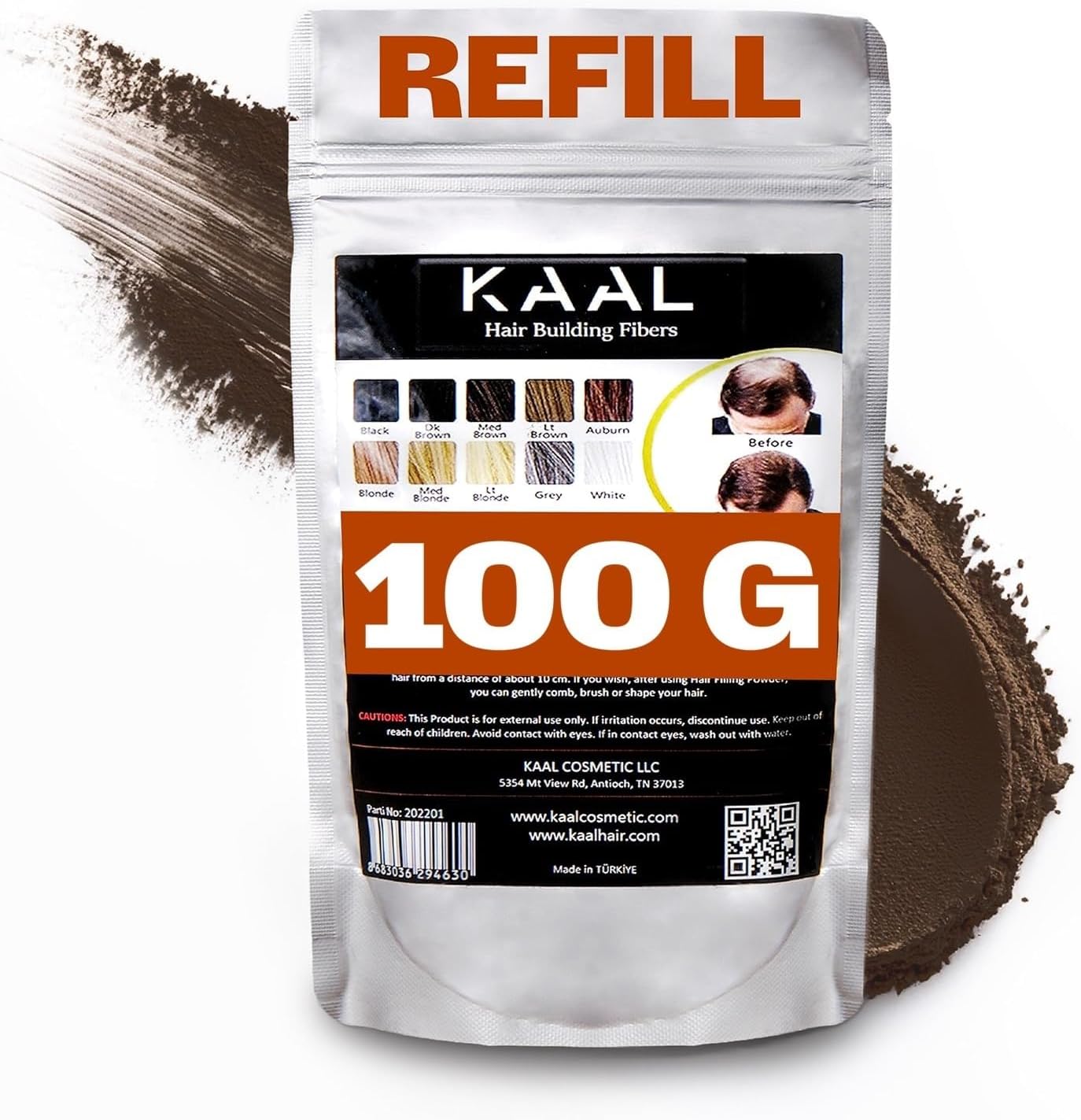Hair Fiber Refill Pack | (3.53 oz, Medium Brown) Hair Powder for Concealing Thinning Hair, Hair Loss Solution for Men and Women