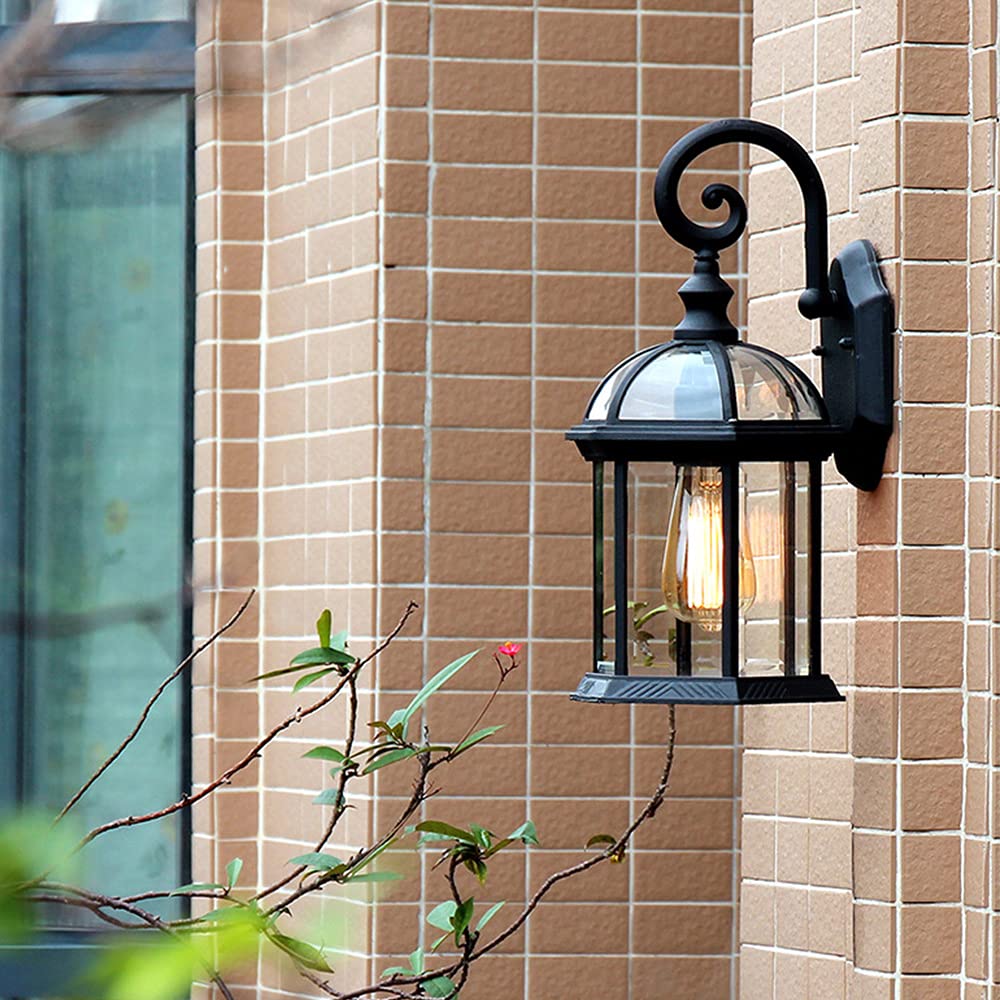 E27 Vetro Impermeabile in Alluminio Tradizionale Lampada da Parete per Esterno Per Illuminazione Di Esterni Vintage Luce Parete Applique da parete