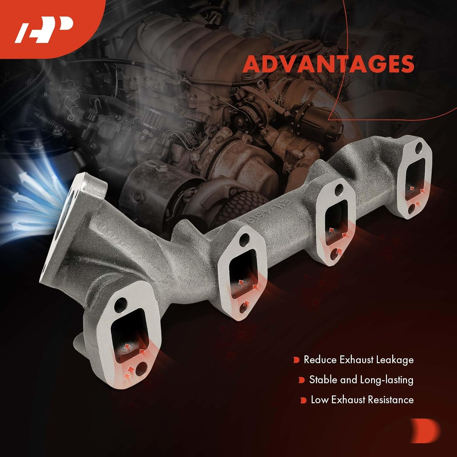 A-Premium Right Side Exhaust Manifold Kit W/Gasket, Nuts & Studs [6.7L] Compatible with Ford F-250 F-350 F-450 F-550 Super Duty F-650 2015 2016 2017 2018 2019