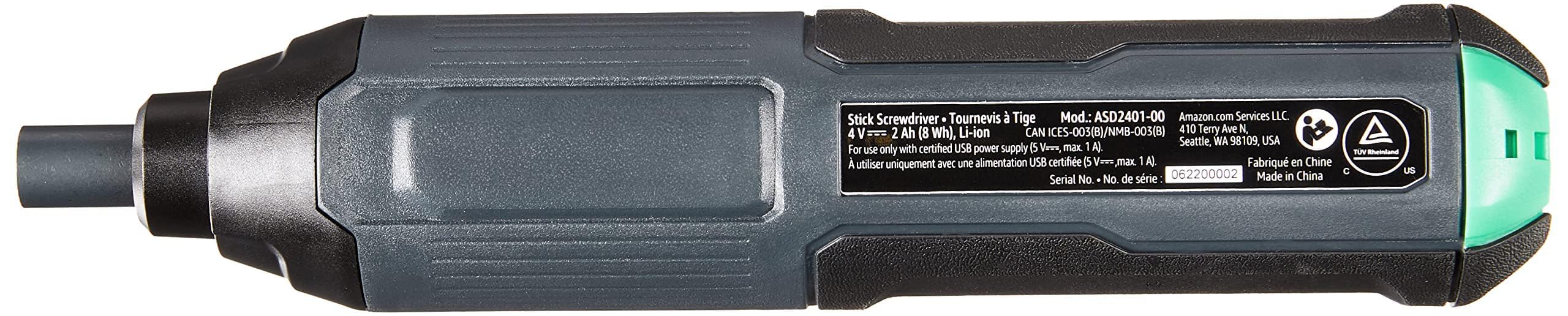 Amazon Basics by SKIL – wkrętarka bezprzewodowa, akumulator, 3,6 V (maks. 4 V) z 10-częściowym zestawem bitów i kablem USB