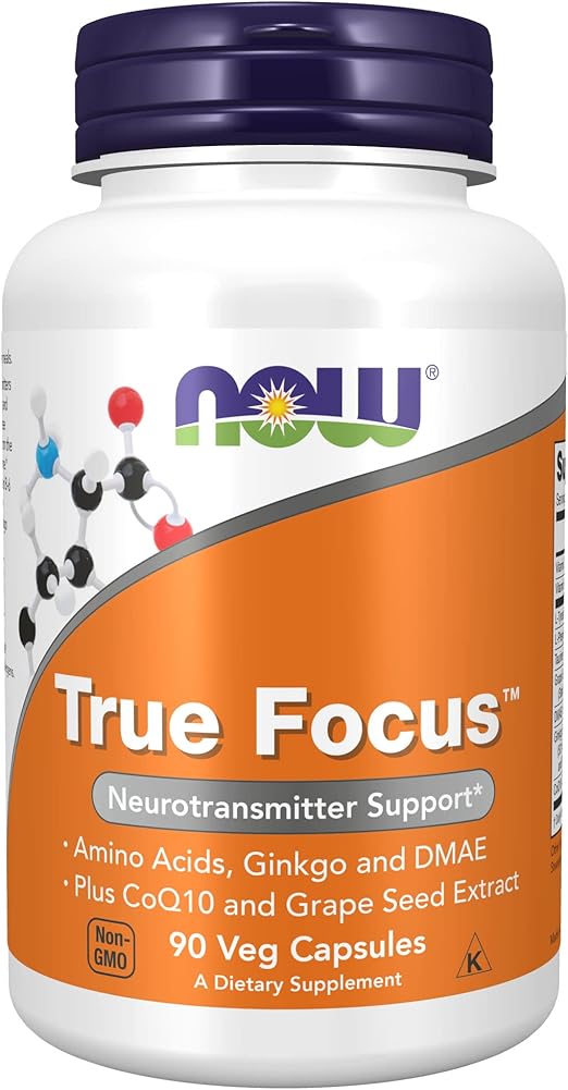 NOW Supplements, True Focus™ with Amino Acids, Ginkgo, DMAE