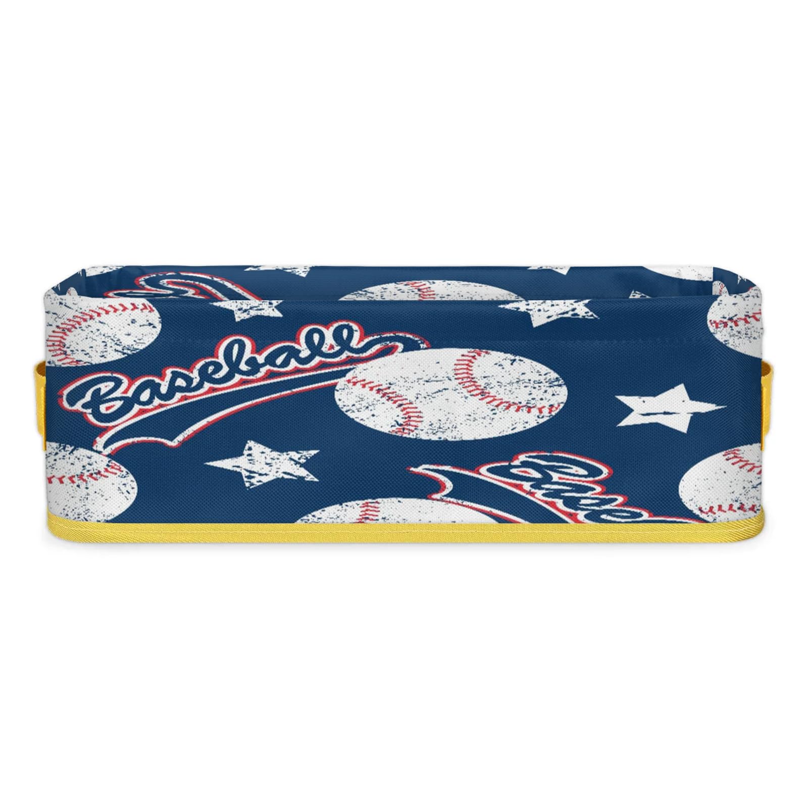 Sport Baseball Bathroom Storage Basket Waterproof Foldable Storage Bins with Handles Decorative Toilet Paper Storage Basket for Organizing for House Bathroom Toiletries Set of 2