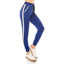ALWAYS Women Joggers Casual Sweatpants - Super Soft Light Comfy Lounge Striped Pants with Pockets