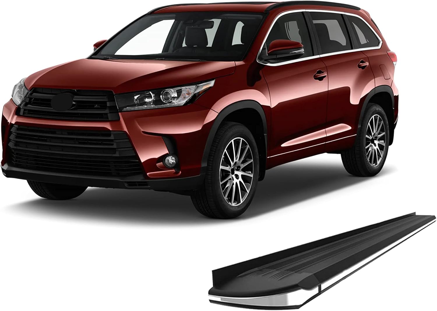 Black Horse Exceed Running Boards Black Compatible with 2014-2019 Toyota Highlander-EX-TYHG-BC-14