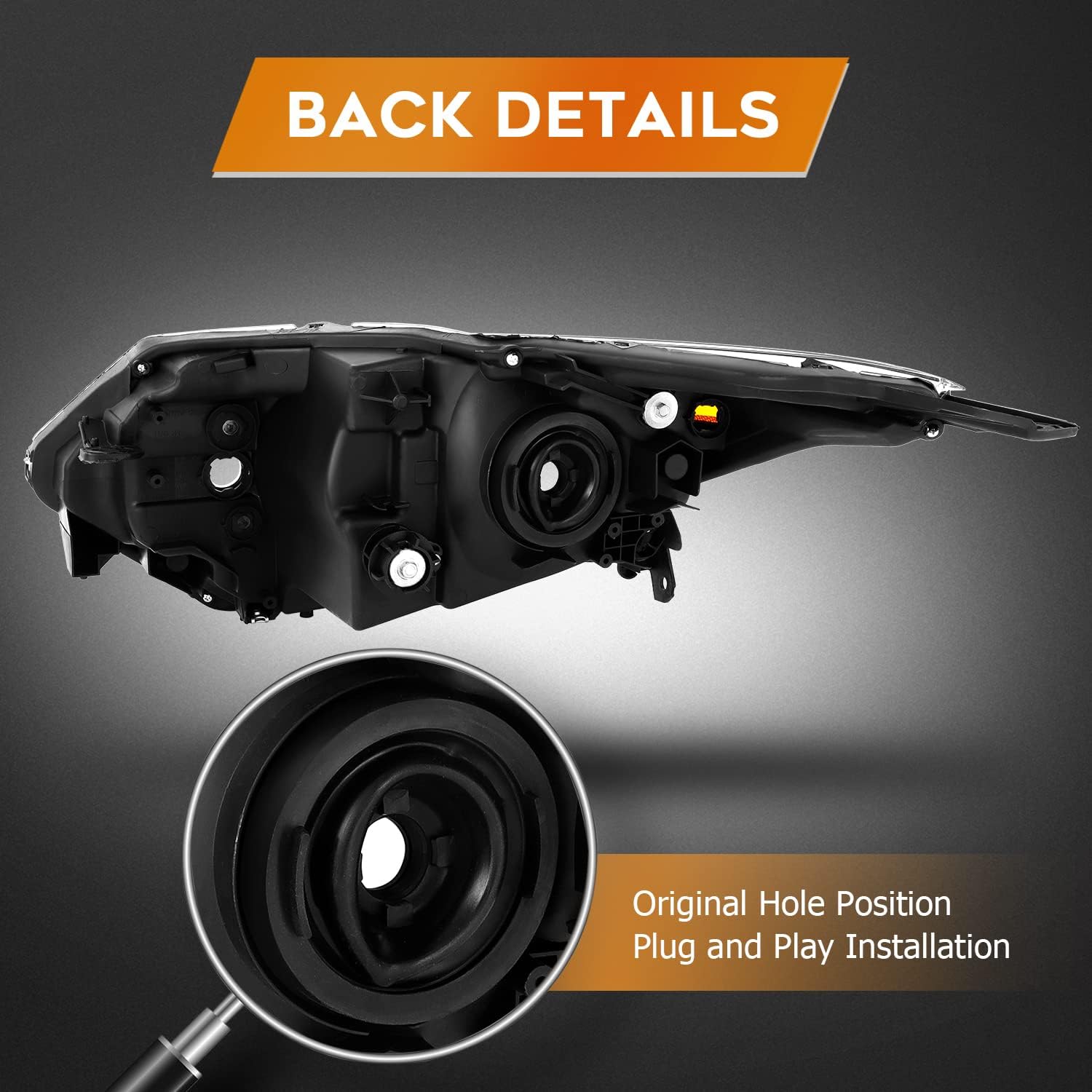 Headlight Assembly Compatible with for Honda HR-V 2016-2018 Bulbs Not Included 33150T7SA01 33100T7SA01