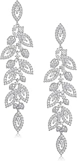 Wedding Bridal Chandelier Earrings, Crystal Rhinestone Drop Dangle Earri...