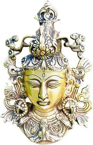 Miniatura 2 de Himalayan Craft Estatua de latón con cabeza de tara verde estatua de decoración de pared tibetanos Dolma Bodhisattva Buddha Compassion Action