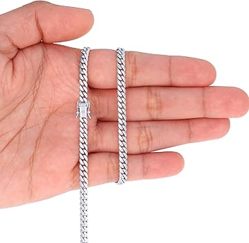 Amazon | Nuragold 10K ホワイトゴールド 4mm ソリッドマイアミ