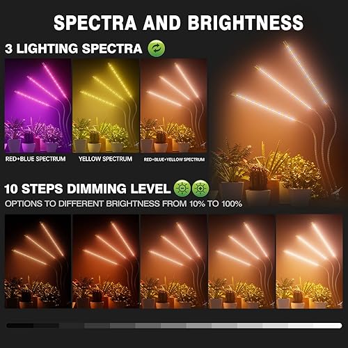 Miniatura 3 de Luces de cultivo para plantas de interior, 135 luces LED de crecimiento para semillas que comienzan con espectro completo, luces de plantas de clip