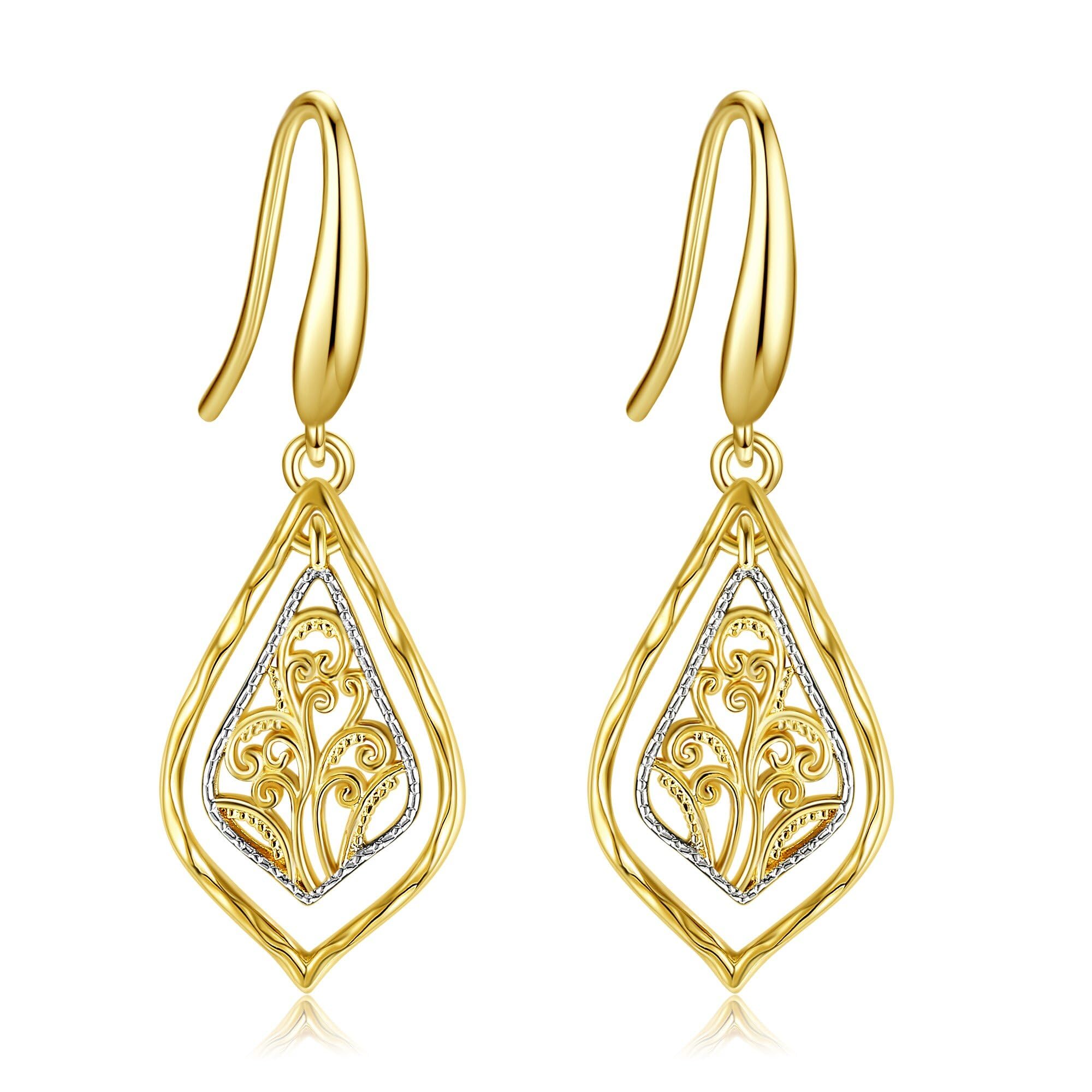 Boucles d'oreilles en filigrane légères anti-allergie bijoux boho argent - 7