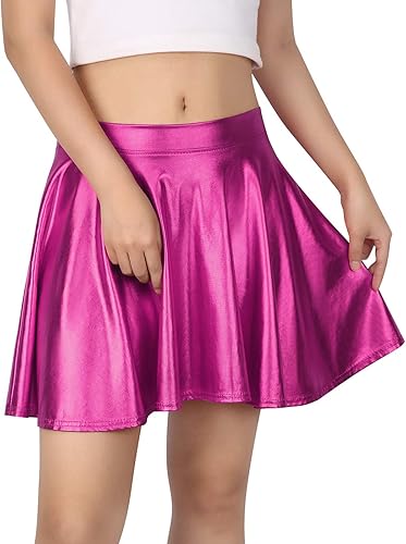 HDE Falda de patinadora circular acampanada y acampanada para mujer