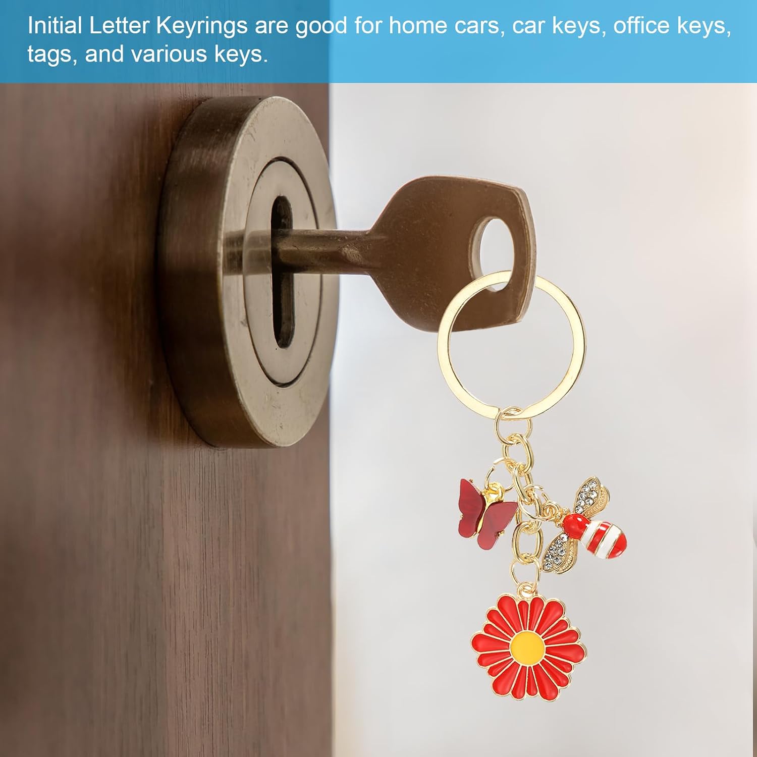 PATIKIL Flower Keychains 3Pack Enameled Cute Flower Keychain,Multicolored image 5