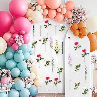 Gejoy 135 Pcs Artificial Wildflowers and Balloon Arch Garland Kit Wildfl...