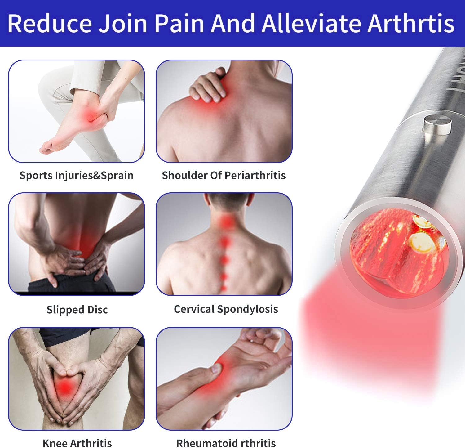 Red Ligh Relief Device for Joint and Muscle Pain Great for Back, Neck, Shoulder, Knees, Hand