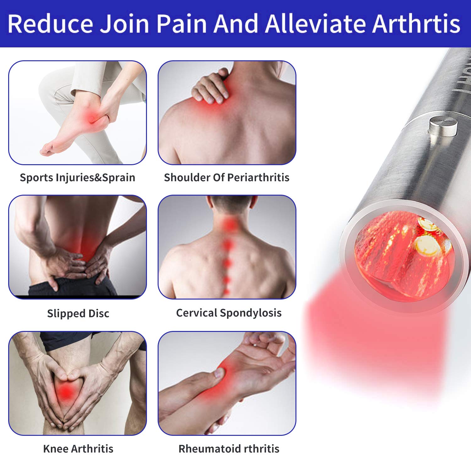Red Ligh Relief Device for Joint and Muscle Pain Great for Back, Neck, Shoulder, Knees, Hand